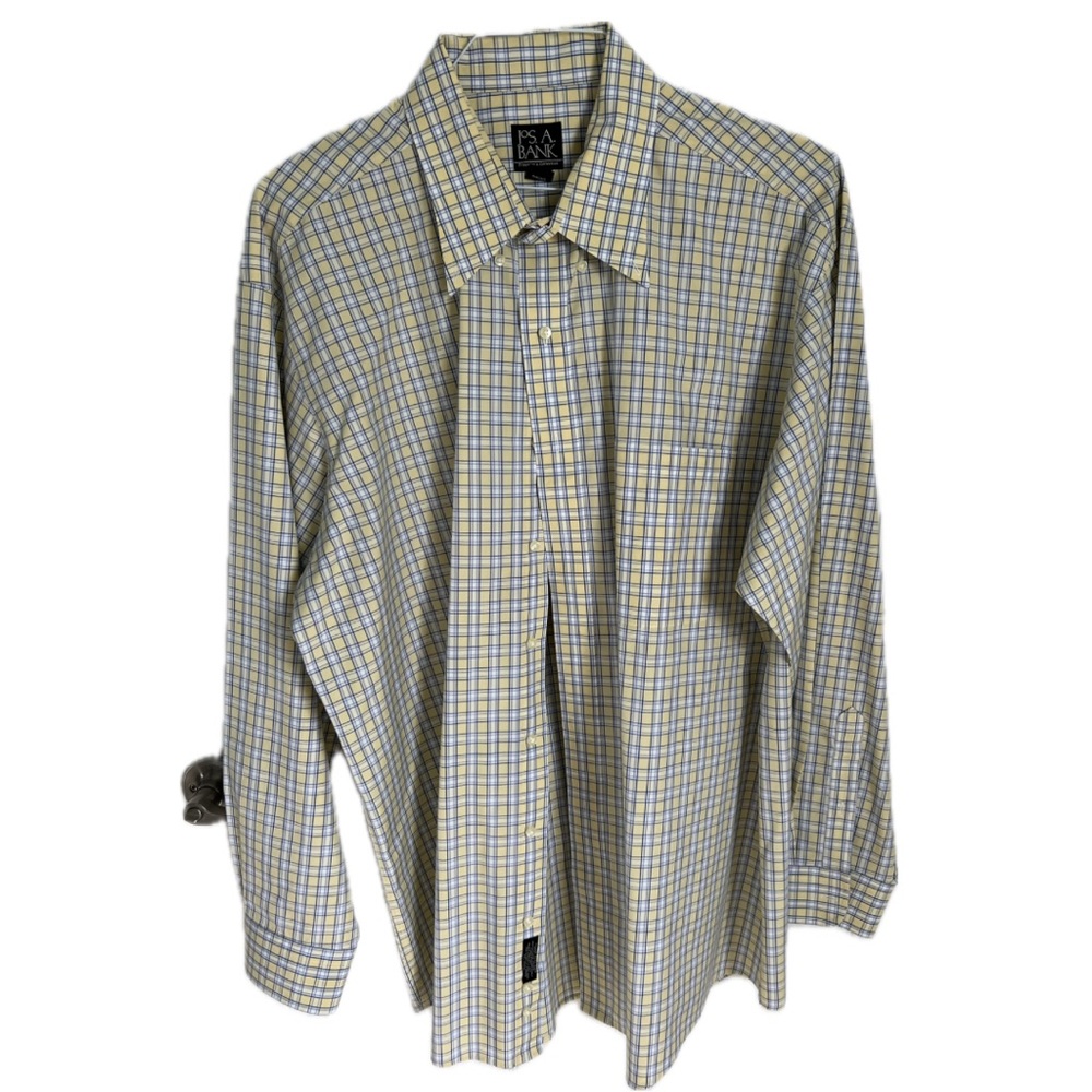 Jos. A. Bank Yellow and Blue Casual Button Down Shirt